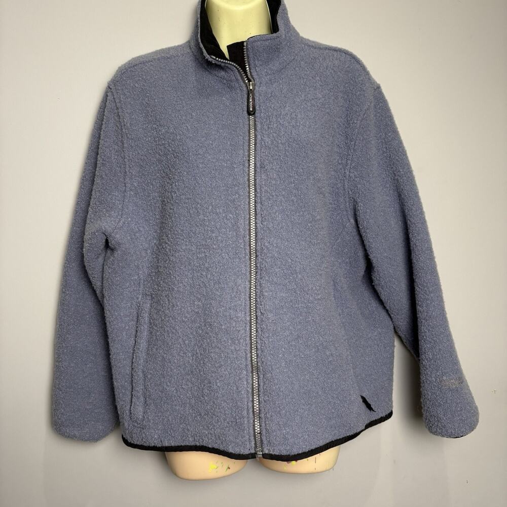 Woolrich Womens Technowool Wool Full Zip Up Jacket Blue Size XL Mesh Lined